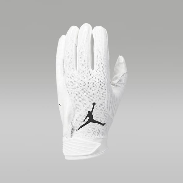White Football Gloves Mitts. Nike